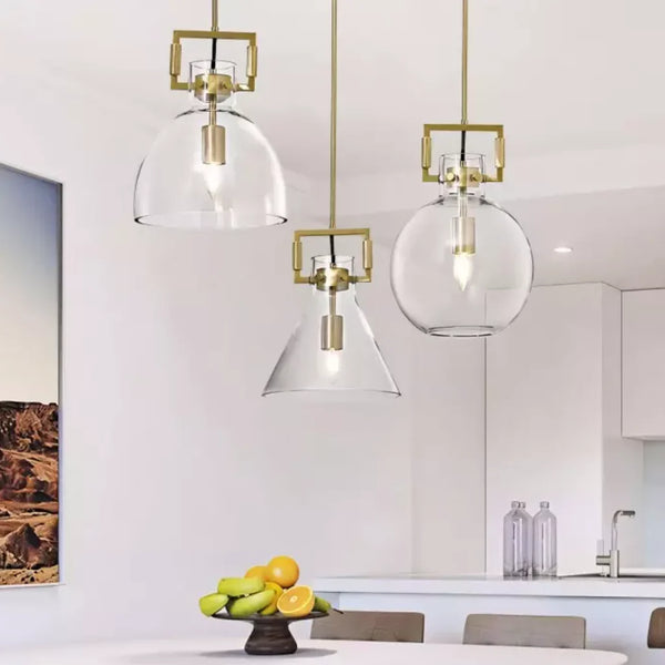 Elliot Farmhouse Clear Glass Pendant Light