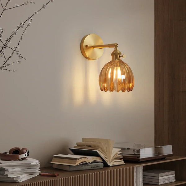 Freya Lotus glass wall light