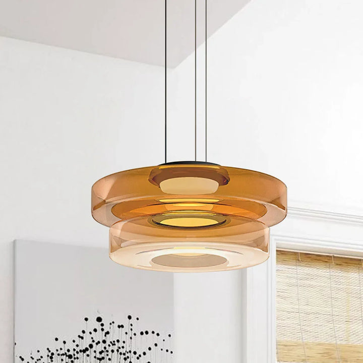 Jonas Creative Glass Pendant Light amber 2layer