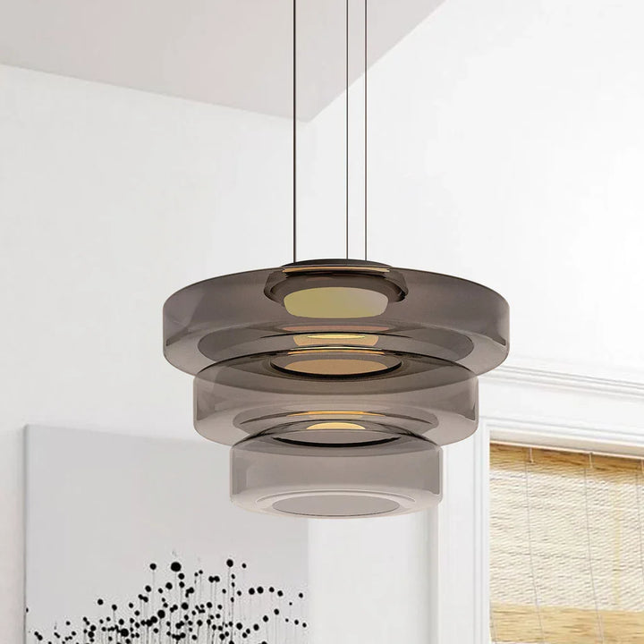 Jonas Creative Glass Pendant Light grey 3layer