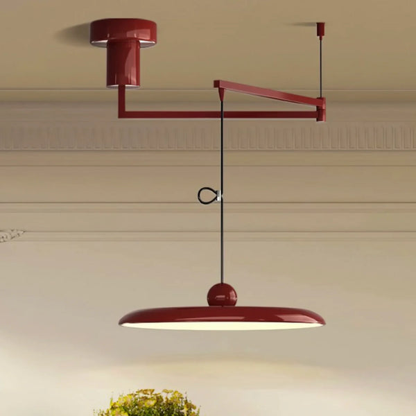 Orion Adjustable Swing Arm Acrylic Disc Pendant Light