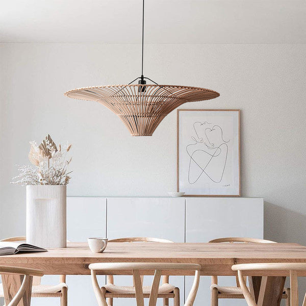 Viallet Plate Rattan Pendant Light